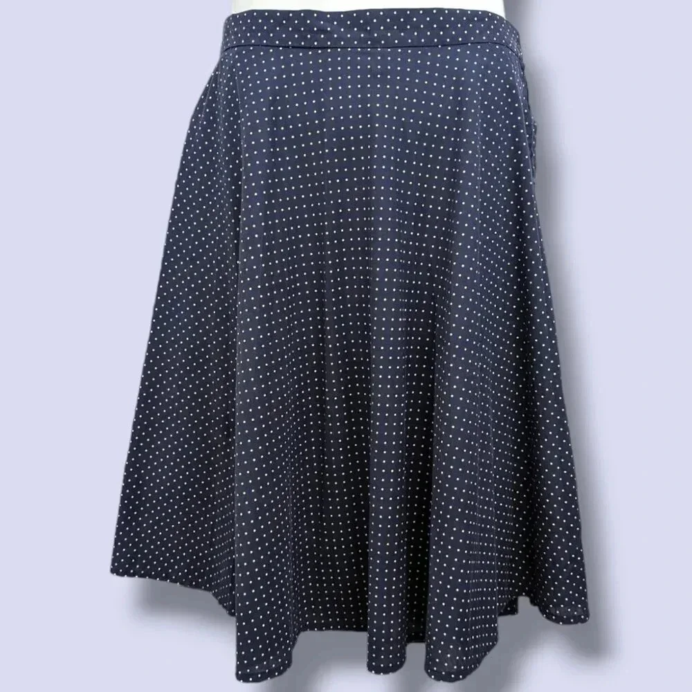 Vintage Navy Polka Dot Skirt - Picture 1 of 7